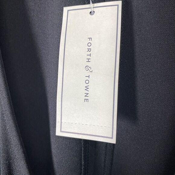 Forth & Towne Prize XS Short Sleeve little Black Dress v-neck extra small - Picture 3 of 11